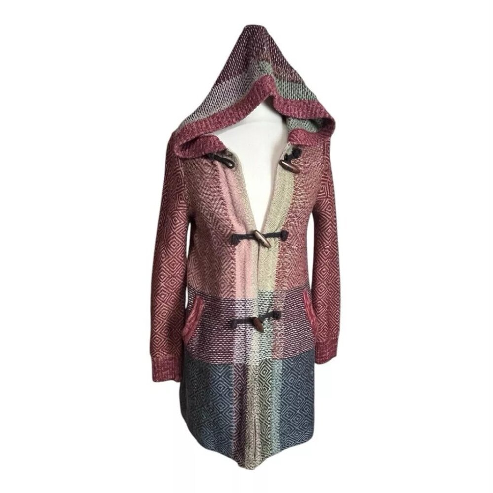 Sparrow Cardigan Sweater M Lamb Merino Wool Hoodie Toggle Long Anthropol…